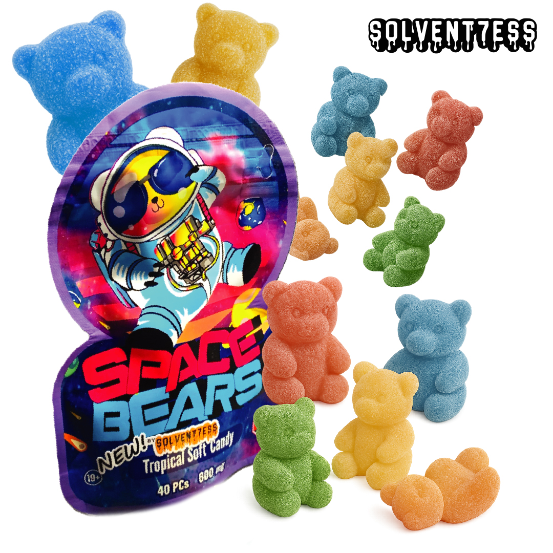 S7 Photos - Space Bears (Logo + White) SOLVENT7ESS Space Bears | 600mg Tropical Gummies - Image 1