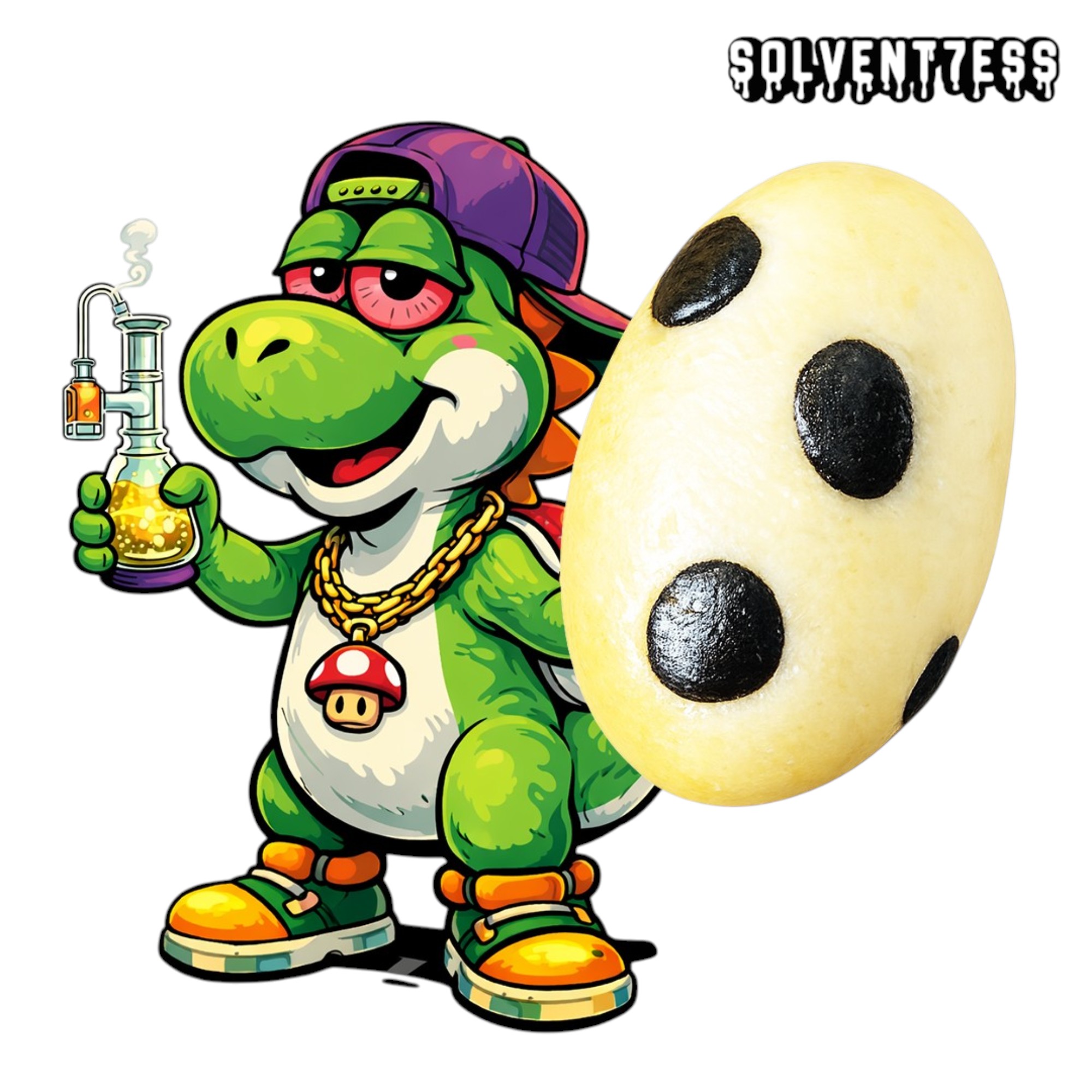 S7 Photos - Yoshi Egg (Logo + White) SOLVENT7ESS Yoshi Egg | 3g Premium Solventless Concentrate - Image 1