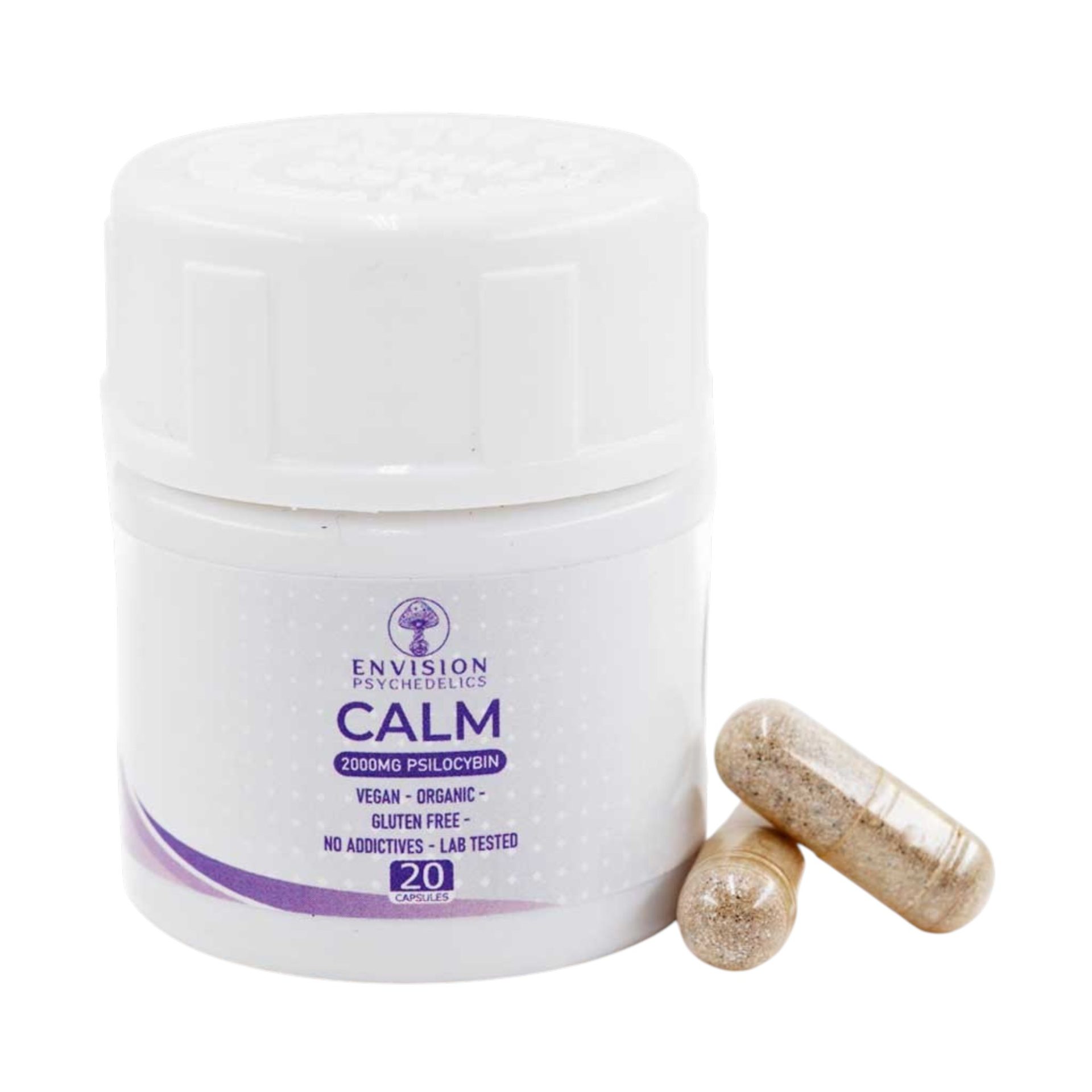 Z5A1-CALM-ENVISIONMUSHROOMCAPSULES ENVISION CALM — Microdose Capsules 2000mg Psilocybin - Image 1